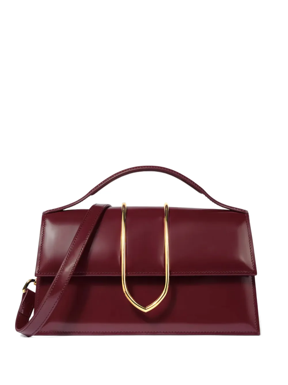 Jacquemus The Large Bambino gold-tone handle tote bag - Rot