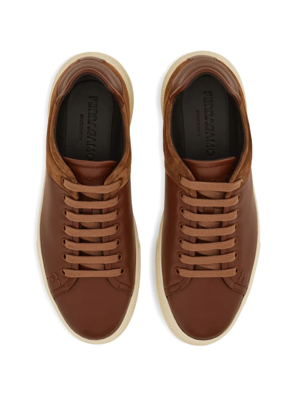 Ferragamo Sneakers met geborduurde vlakken Bruin