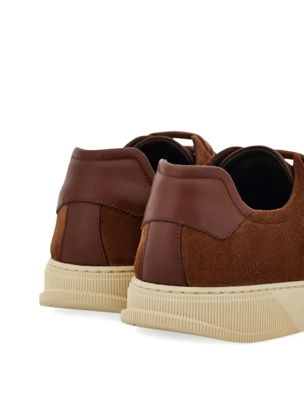 Ferragamo Embroidered Panelled Sneakers | Brown | FARFETCH display picture 3