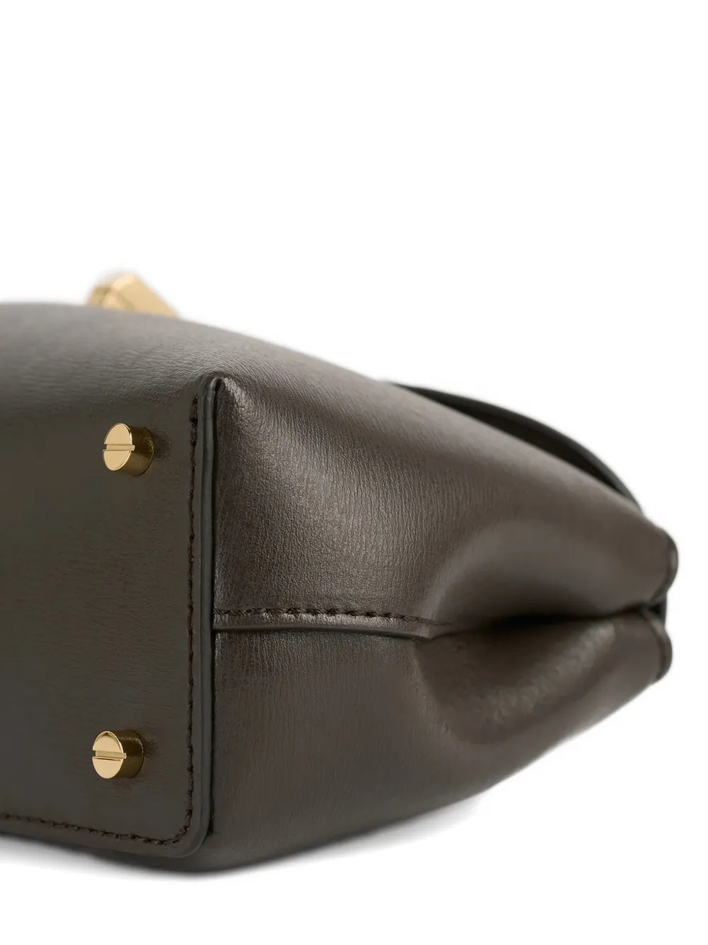TOTEME Mini T-lock leren clutch Bruin