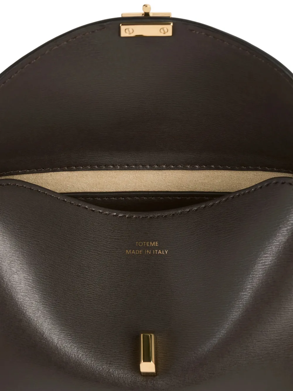 TOTEME Mini T-lock leren clutch Bruin