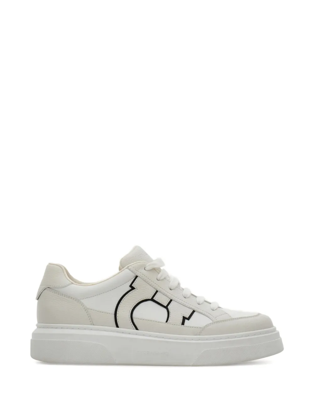 Ferragamo Sneakers Gancini in pelle scamosciata - Bianco