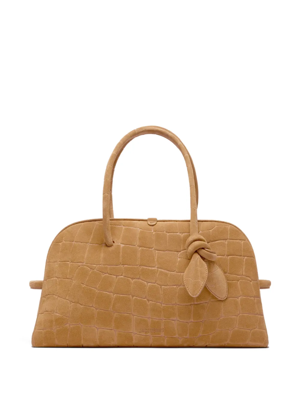 Jacquemus knotted reptile-effect tote bag - Toni neutri