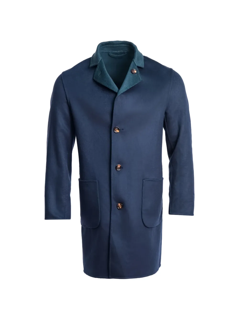  Kiton Sobretodo De Cachemira Reversible - Azul 