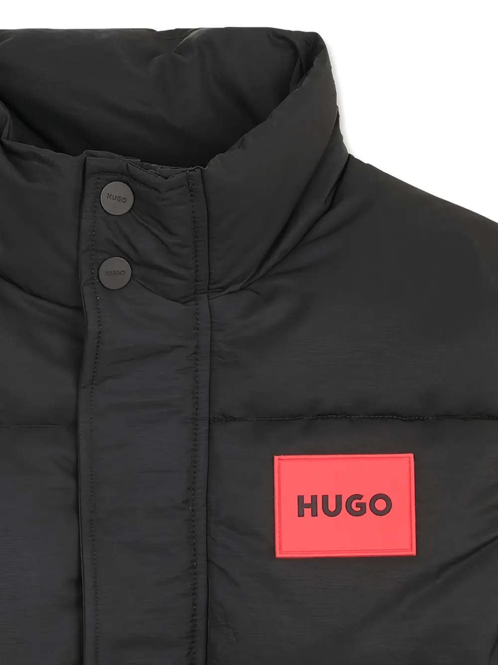  Hugo Kids Logo-patch Quilted Gilet - Black 