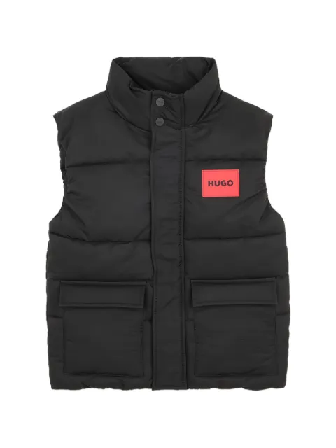 HUGO KIDS logo-patch quilted gilet