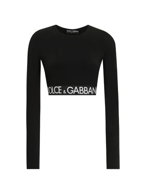 Dolce & Gabbana long-sleeve Crop Top | Black | FARFETCH