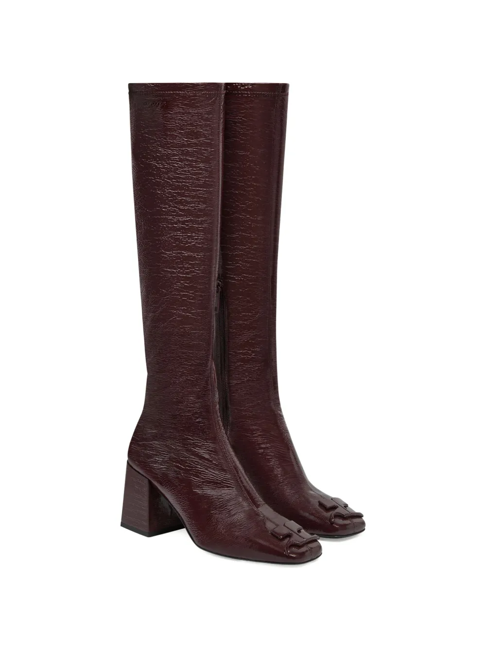 Courrèges Laarzen met logodetail en vierkante neus Bruin