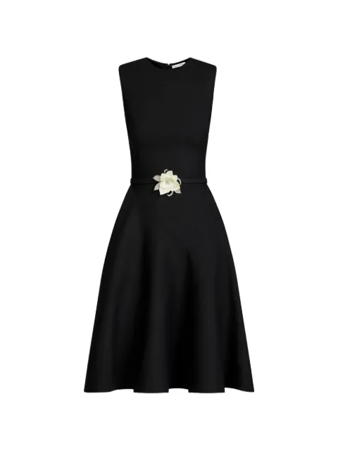 Oscar de la Renta floral-belt sleeveless dress