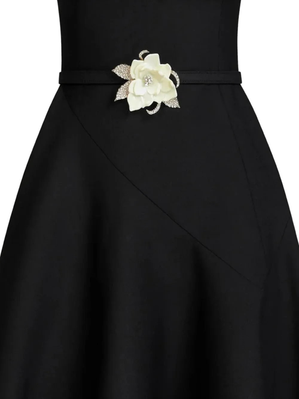 Floral-Belt Sleeveless Dress