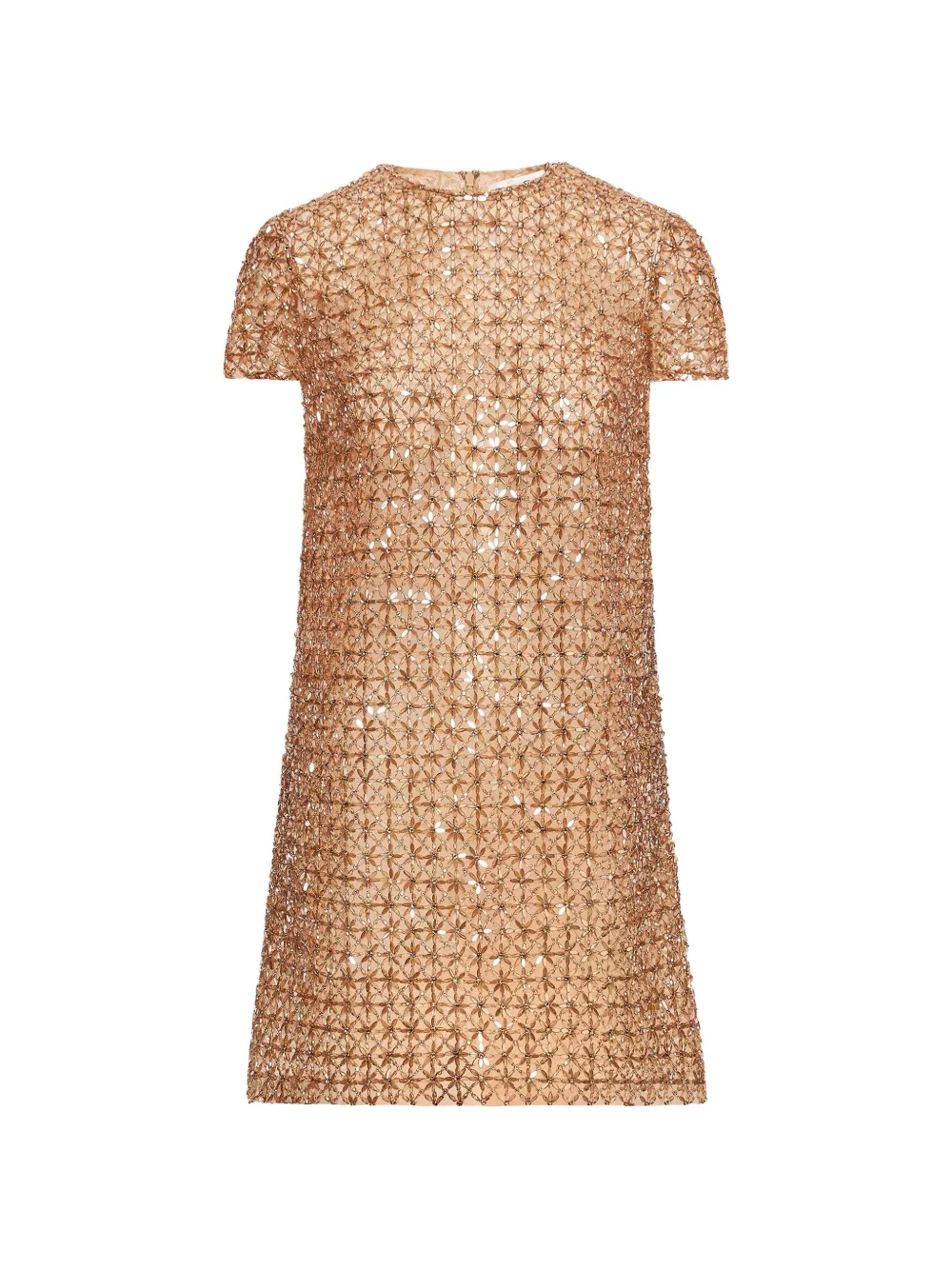 Oscar de la Renta Floral Grid-embroidered dress - Arancione