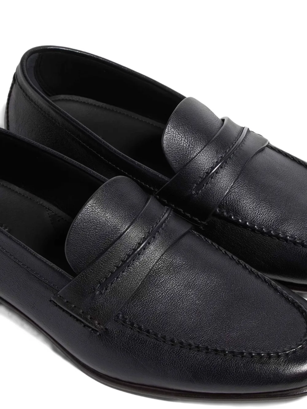 Zegna Leren loafers Zwart