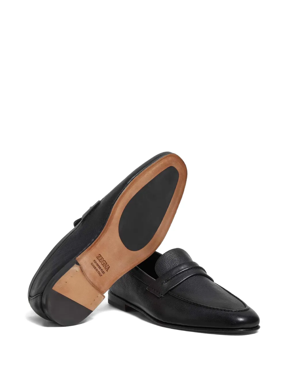 Zegna Leren loafers Zwart