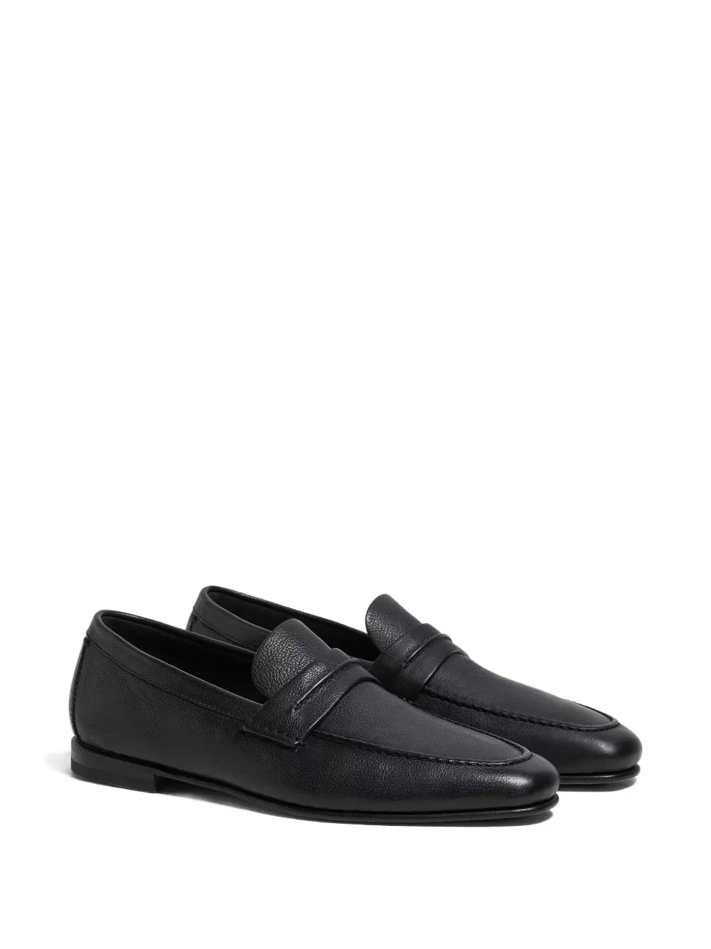 Zegna Leren loafers Zwart