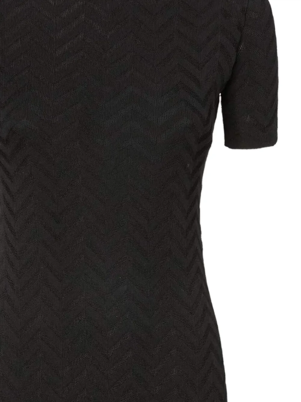Missoni Jurk met korte mouwen en visgraatpatroon Zwart