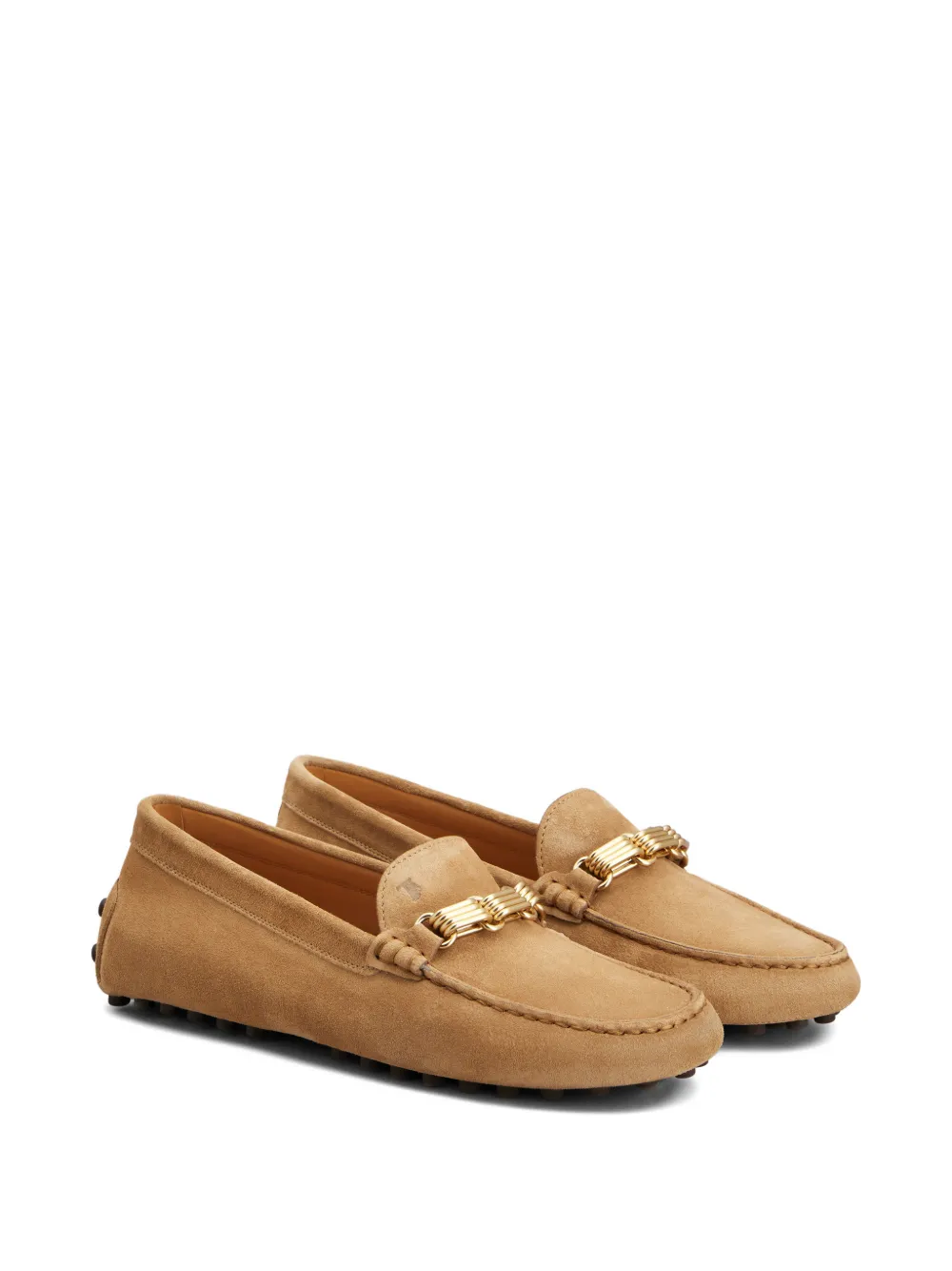 Tod's Suède loafers verfraaid met ketting Beige