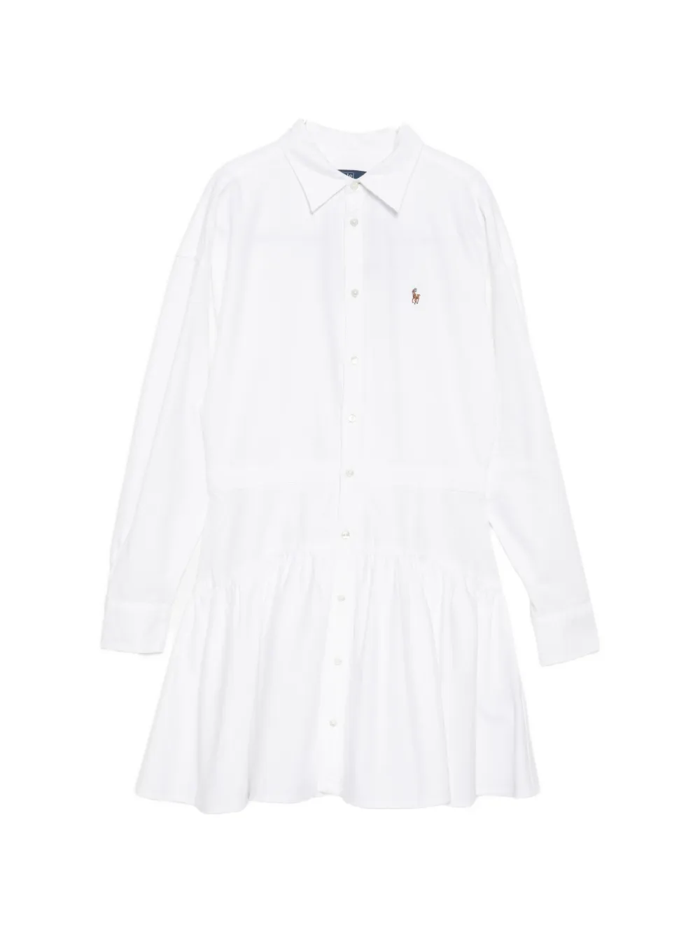 Polo Ralph Lauren logo-embroidered paneled shirt dress - Bianco