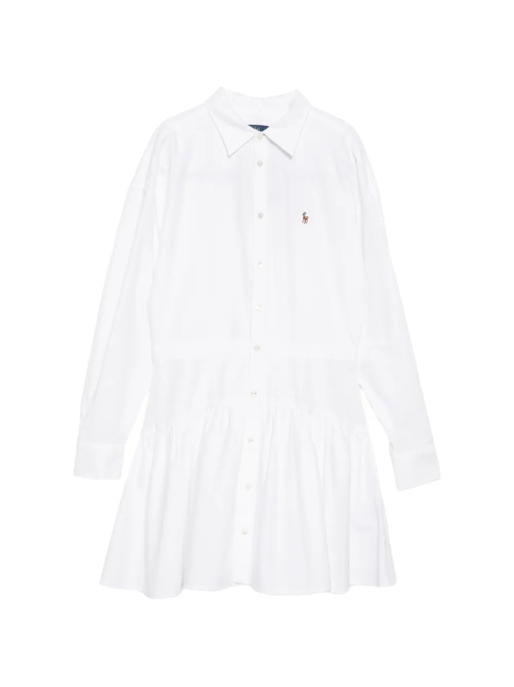 Polo Ralph Lauren logo-embroidered paneled shirt dress - Bianco
