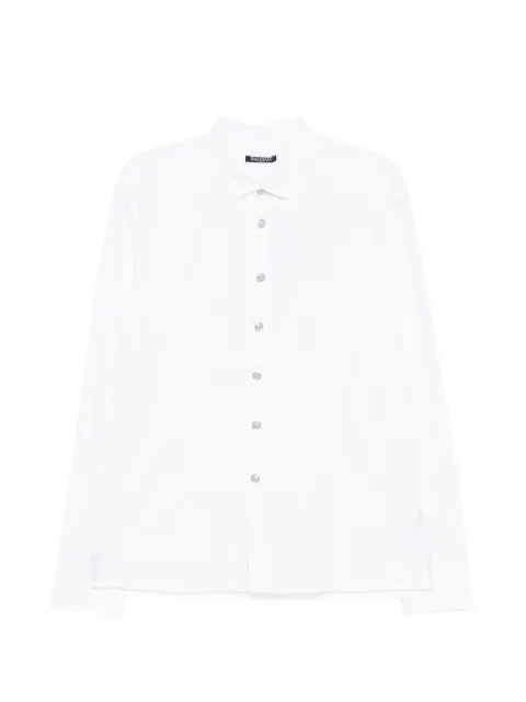 Balmain chemise boutonnée à rayures et logo