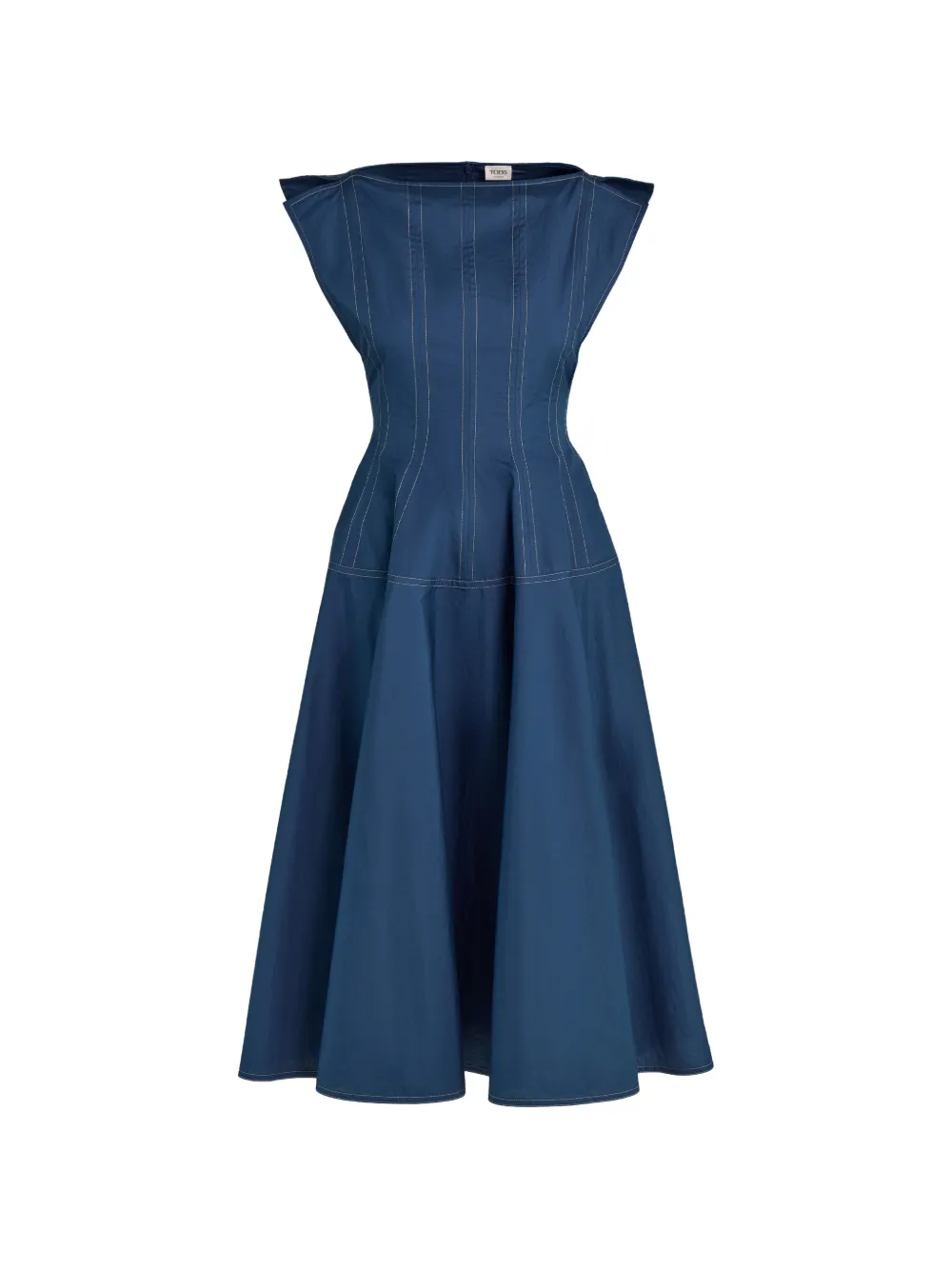 Tod's Seam-detail Midi Dress In Blue