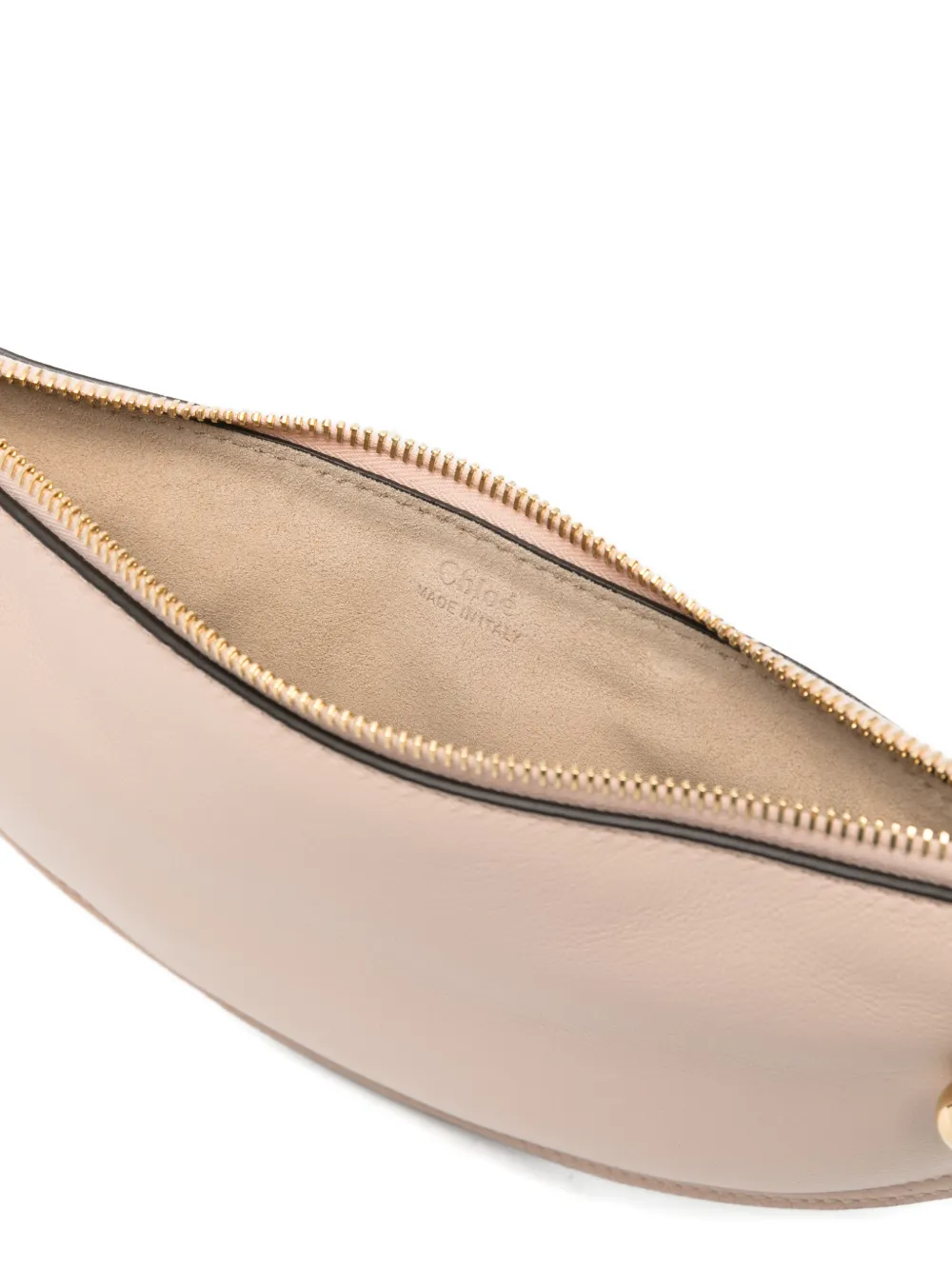 Chloé Kleine leren schoudertas met bedel Beige