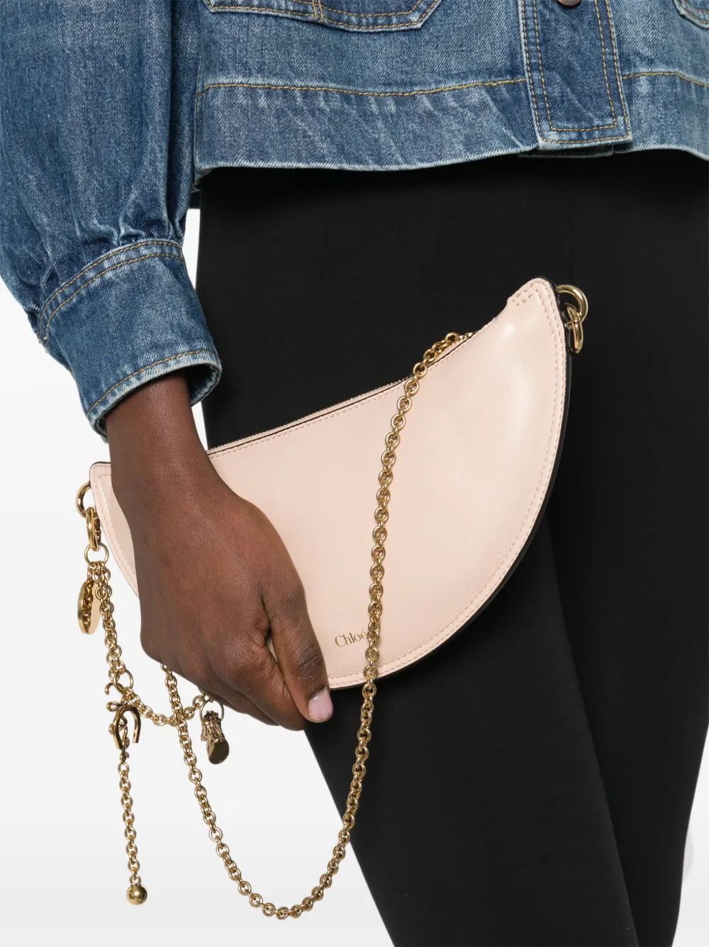 Chloé Mini Charm-chain Leather Shoulder Bag - Neutrals 