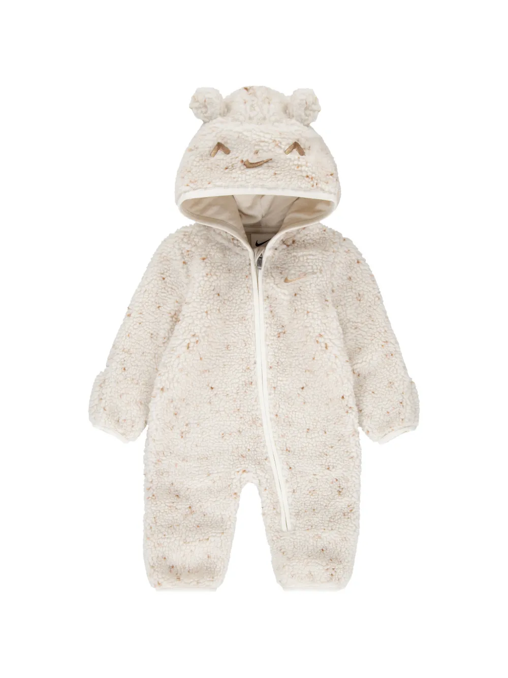 Nike Kids logo-embroidered hooded romper - Toni neutri