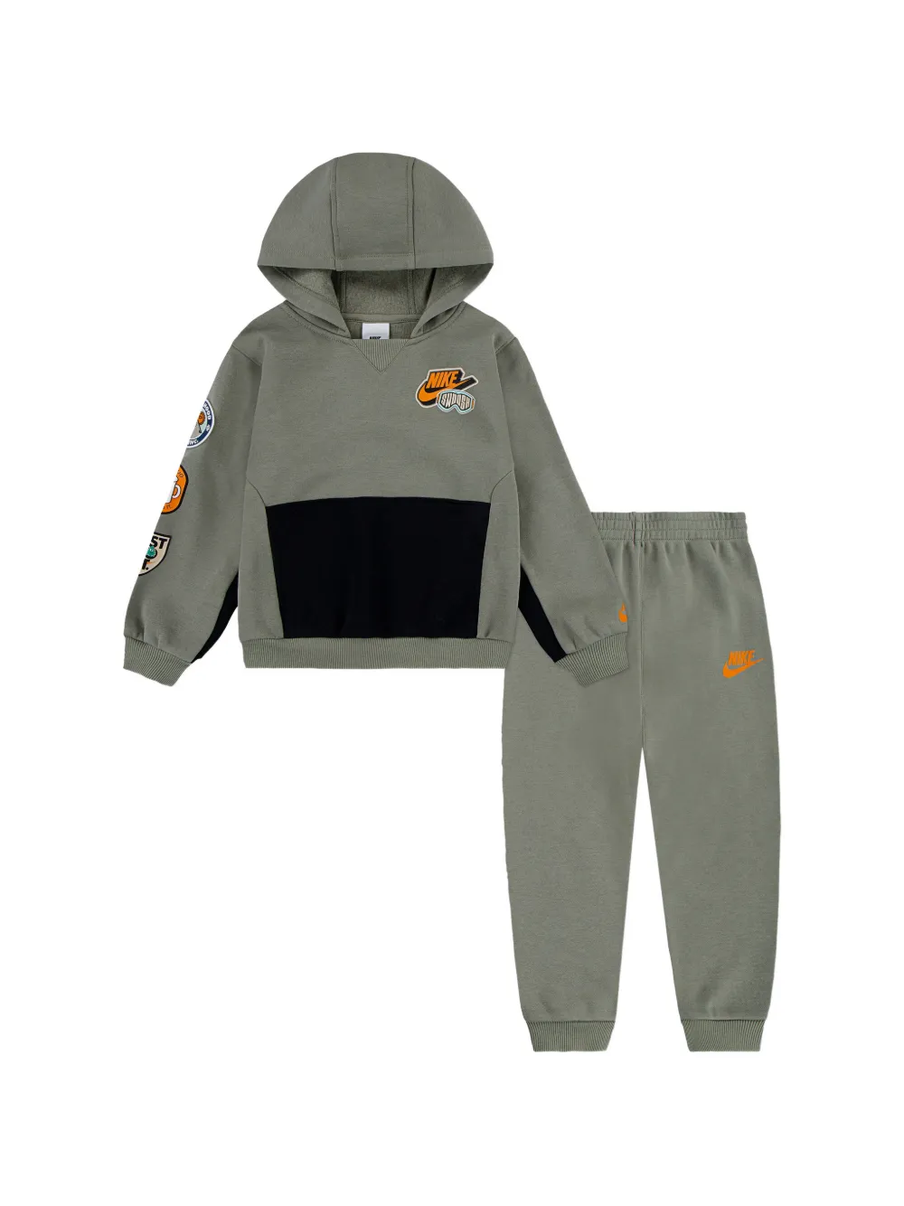 Nike Kids logo-detail hooded tracksuit - Verde