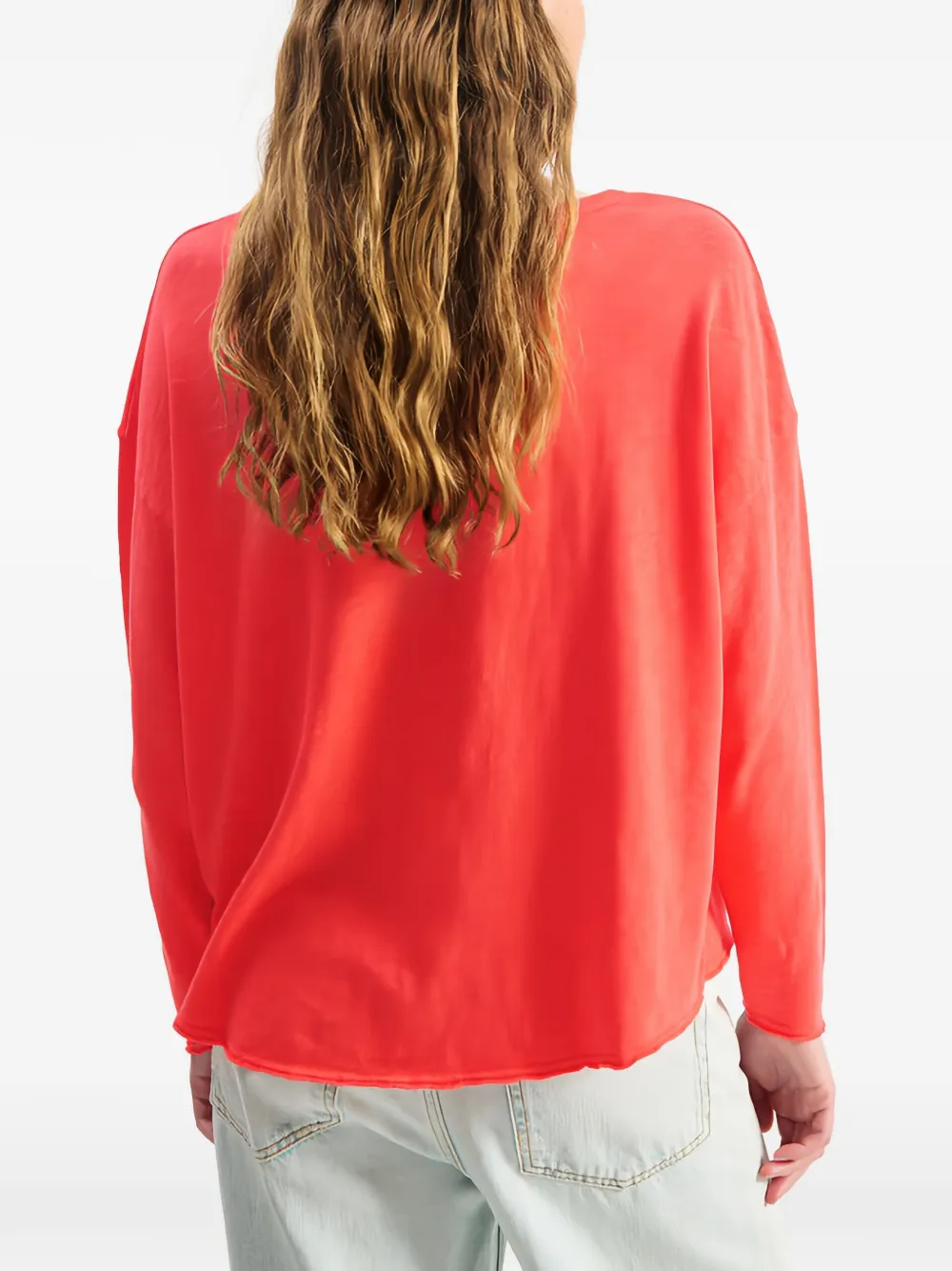 American Vintage Sonoma T-shirt met V-hals Rood
