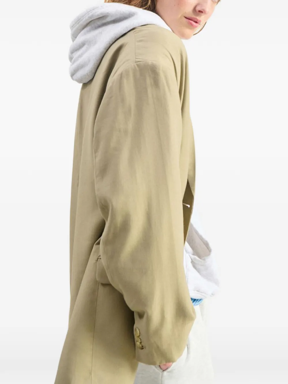 American Vintage Lanow blazer met enkele rij knopen Beige