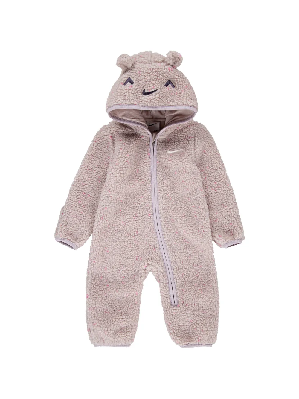 Nike Kids logo-embroidered hooded romper - Toni neutri