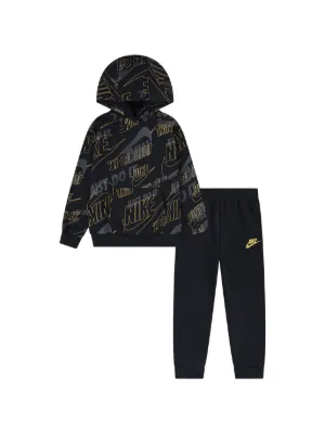 Nike Kids Hooded zip-fastening Tracksuit Set (set Of two) | Black