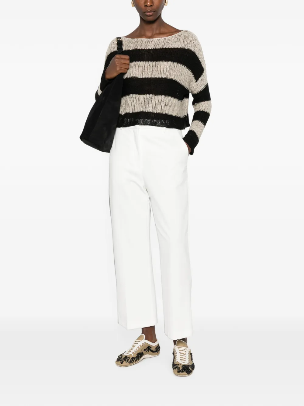 Liviana Conti Geplooide pantalon Wit