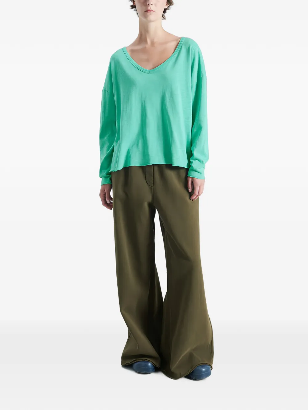 American Vintage Sonoma T-shirt met V-hals Groen