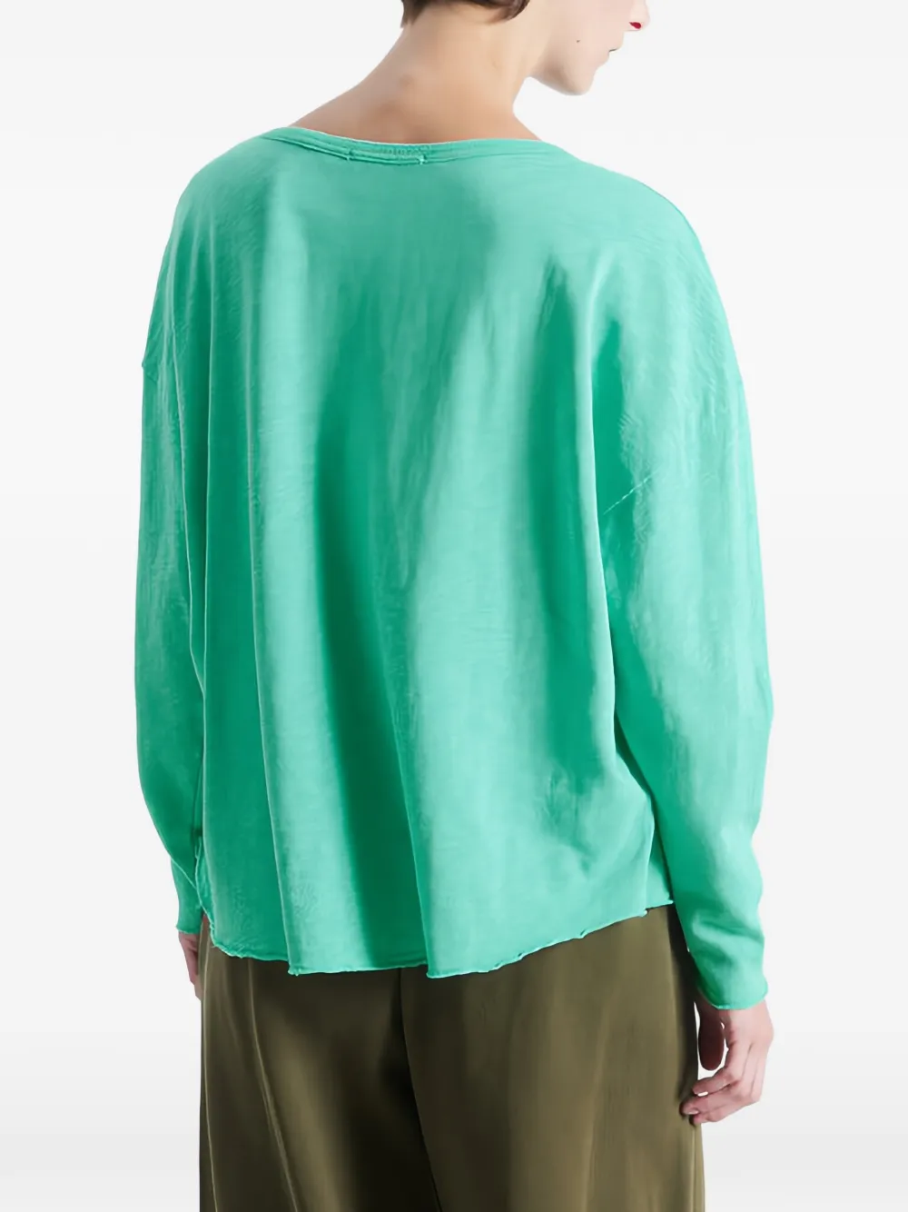 American Vintage Sonoma T-shirt met V-hals Groen