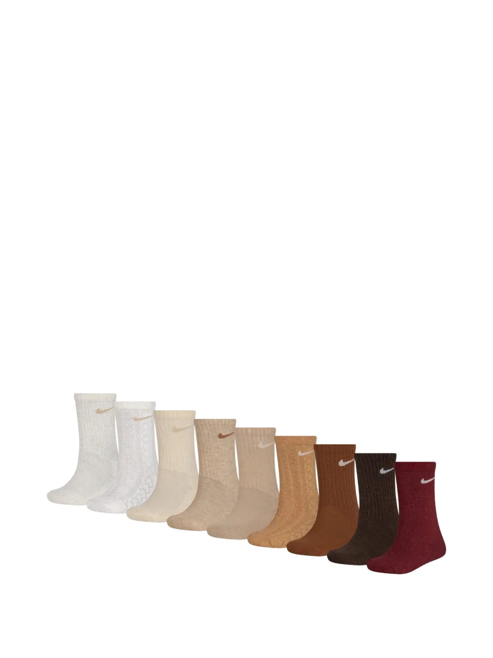 Nike Kids logo-detail socks (set of nine) - Toni neutri