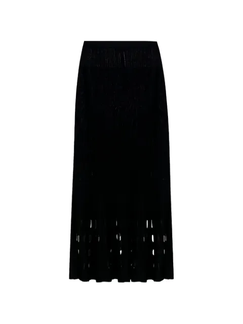 TWINSET pointelle-knit cut-out midi skirt