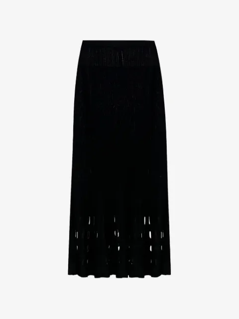 TWINSET falda midi de canalé con aberturas