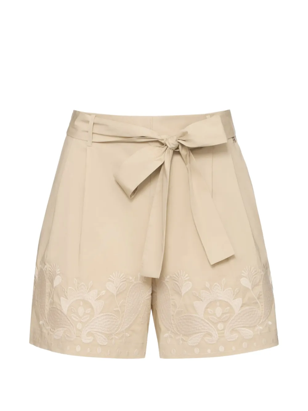 TWINSET embroidered belted shorts - Toni neutri