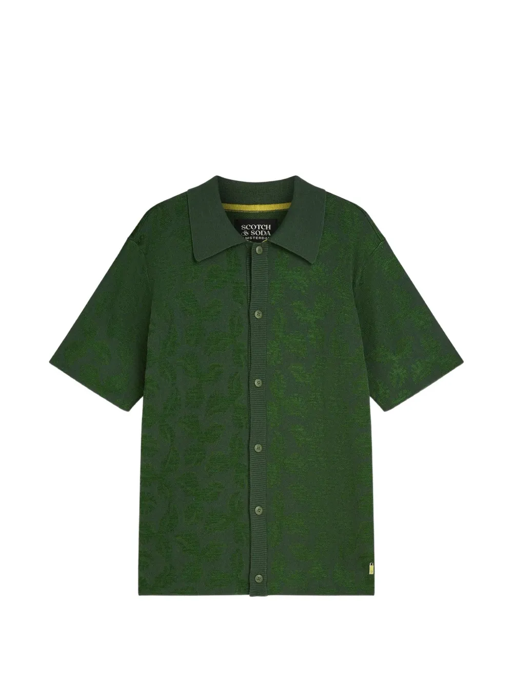 Scotch & Soda floral-jacquard short-sleeve shirt - Verde