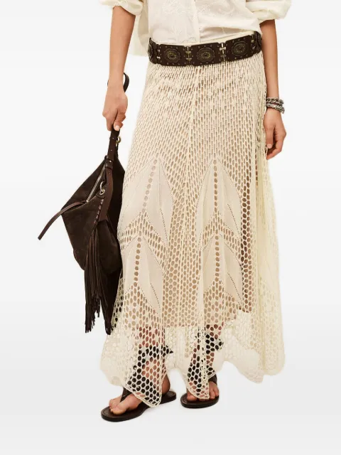 Ba&Sh Ulys crochet-knit pointelle maxi skirt