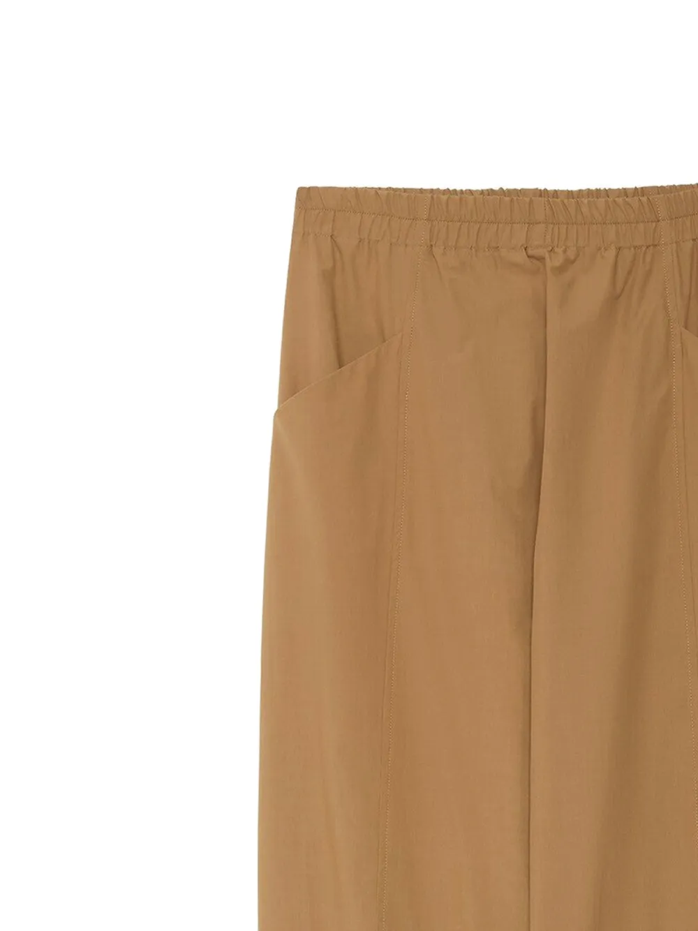  Ottod'ame Elasticated-waist Poplin Carrot Cotton Trousers - Brown 