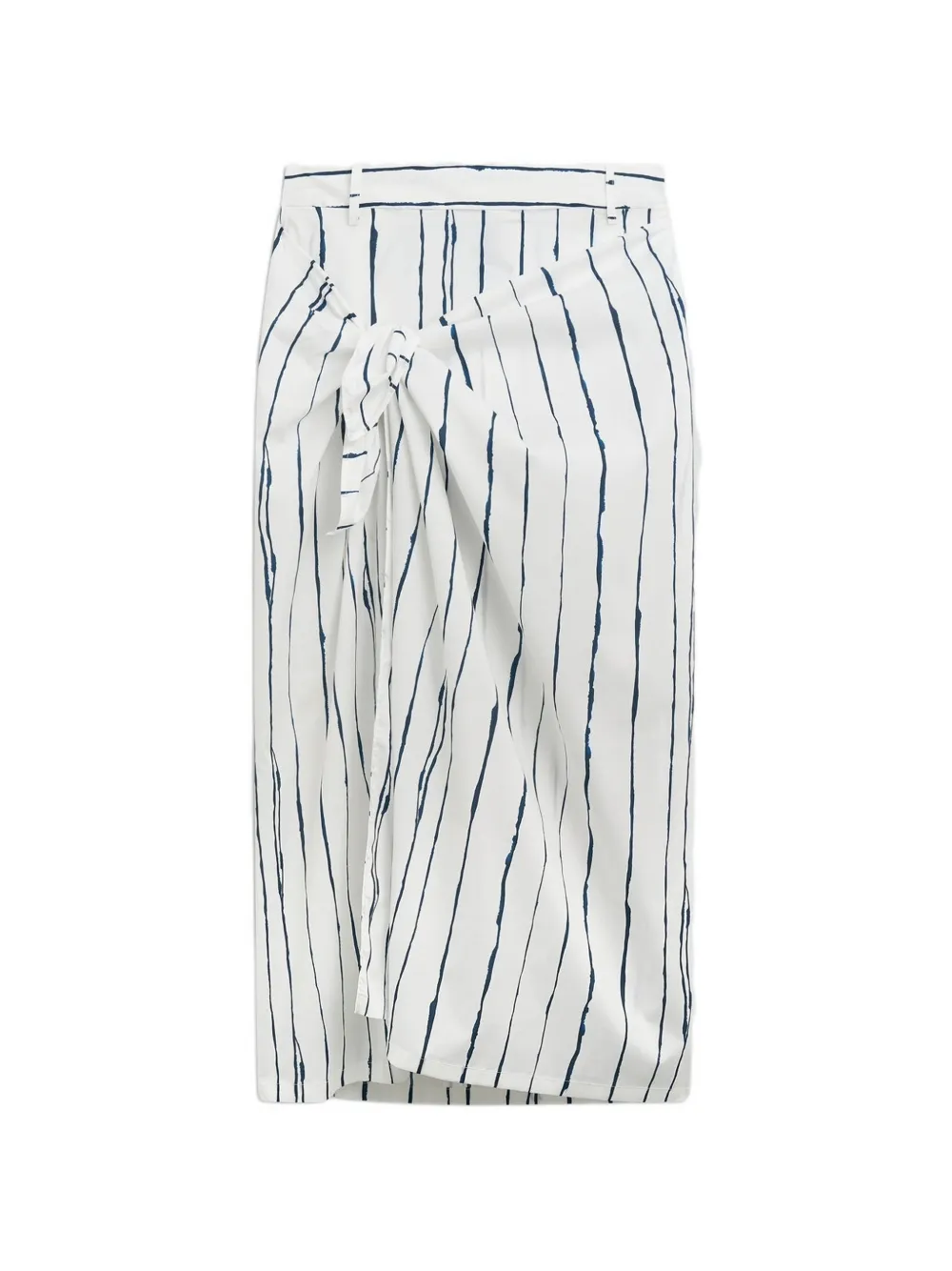 Liviana Conti Lindsey stripe-print tie-waist midi skirt - Weiß