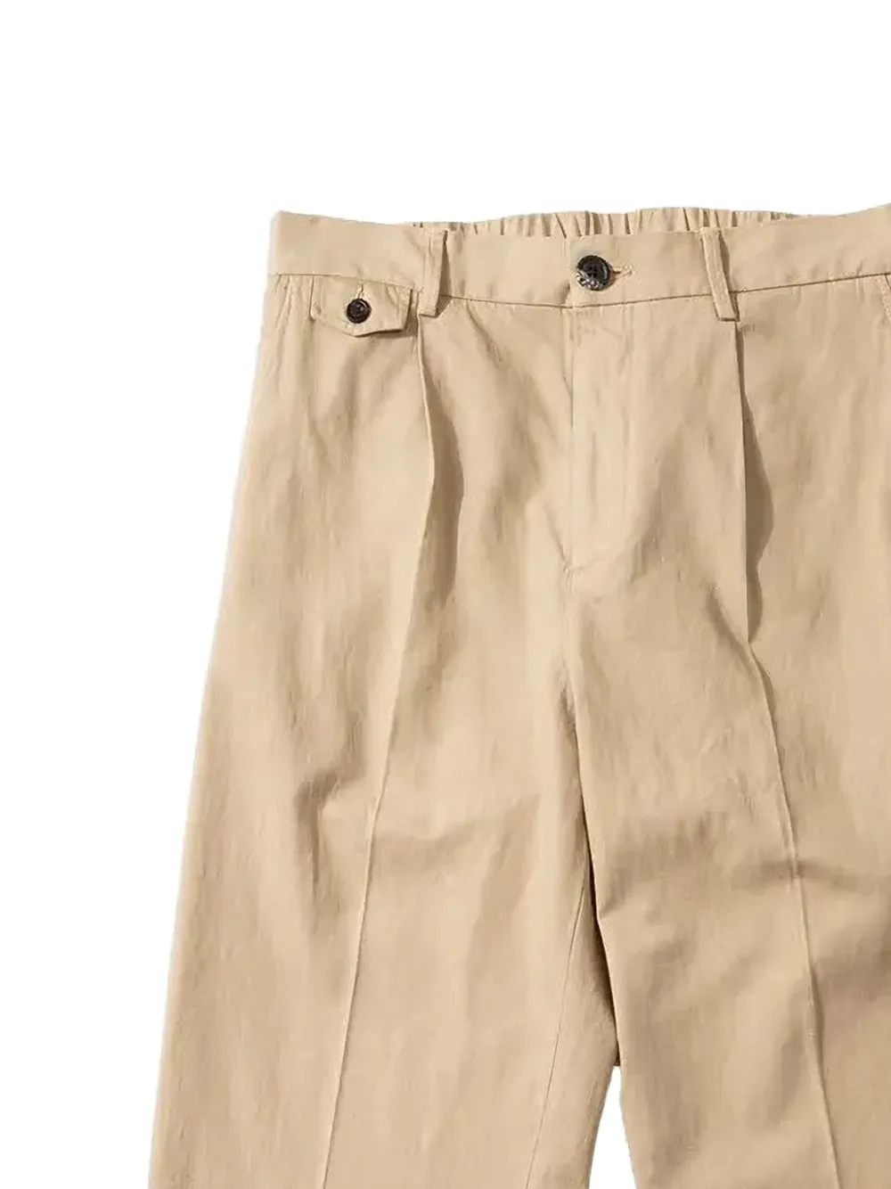 Edmmond Studios Broek met elastische taille en geplooid detail Beige