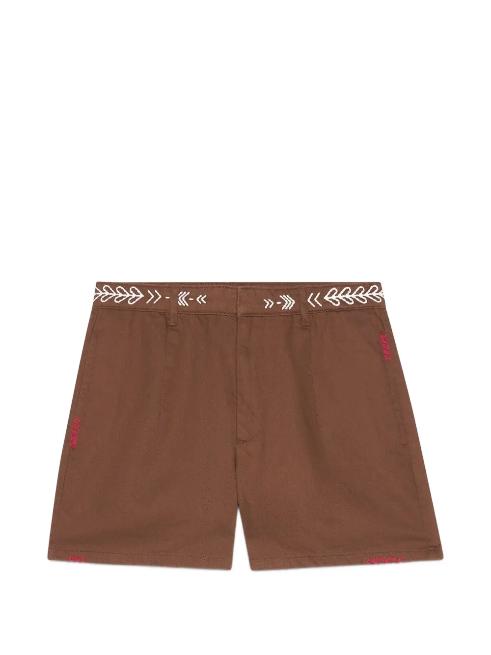 Ottod'Ame embroidered-waistband shorts - Brown