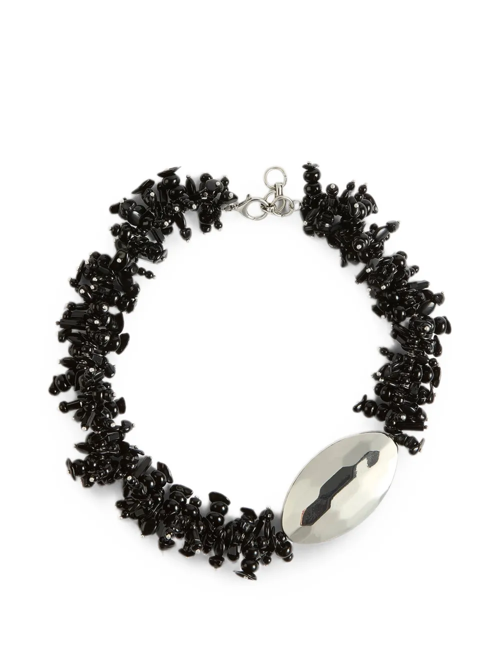 Liviana Conti Minerva beaded oval-plaque necklace - Schwarz
