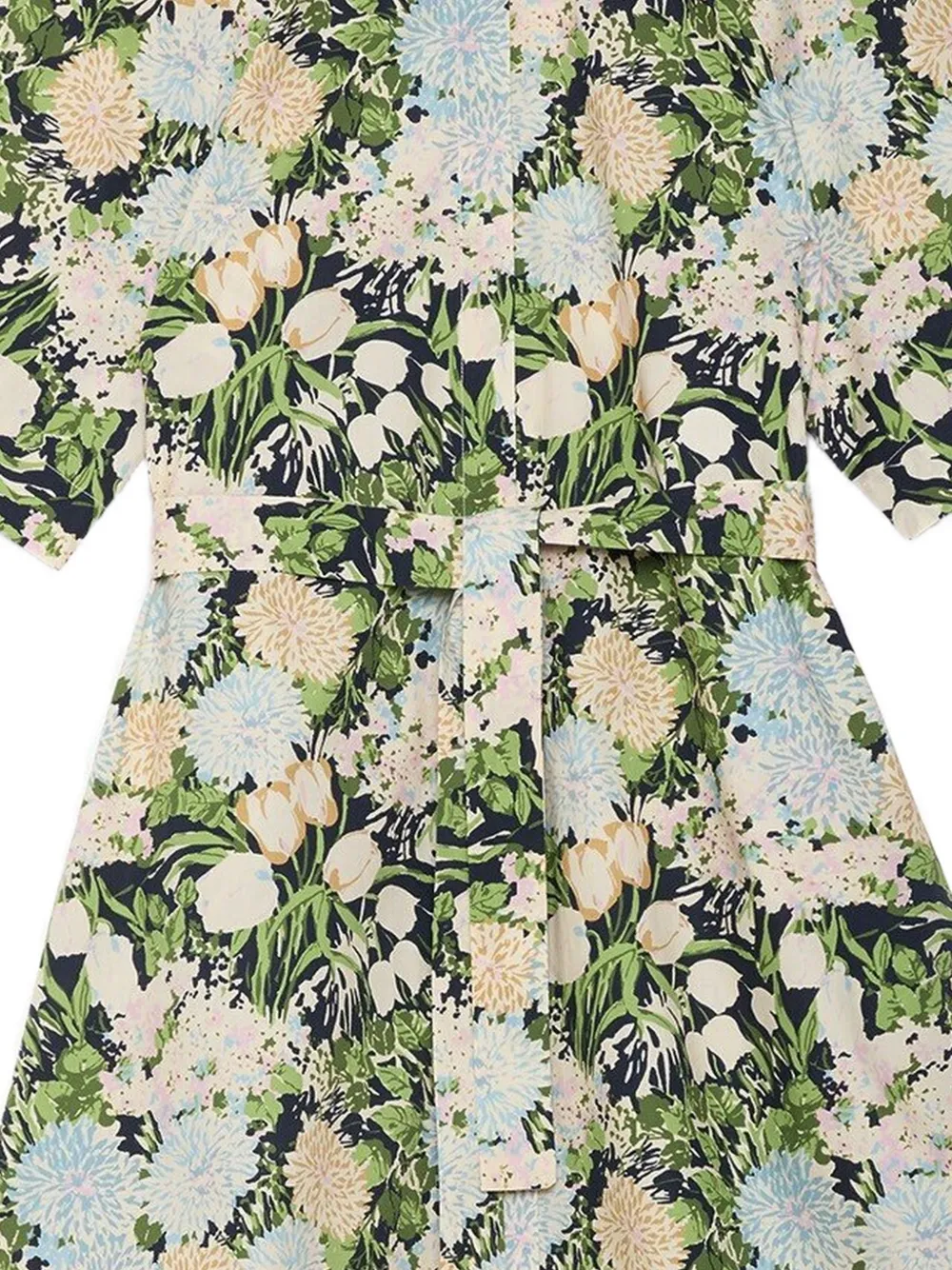  Ottod'ame Belt Floral Mini Dress - Black 