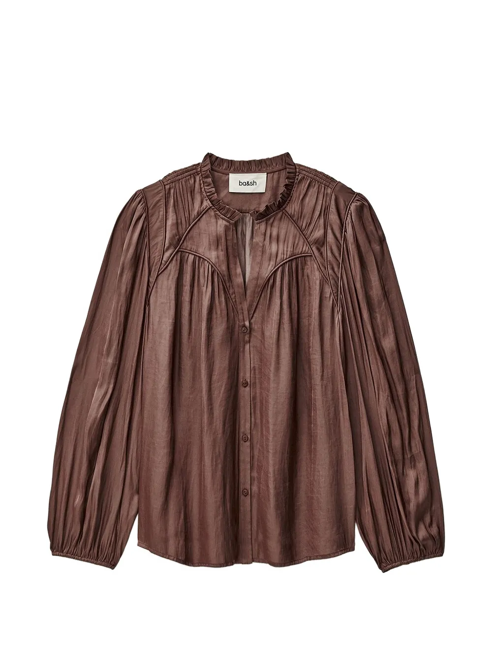 Ba&Sh ruffled-collar button shirt - Marrone