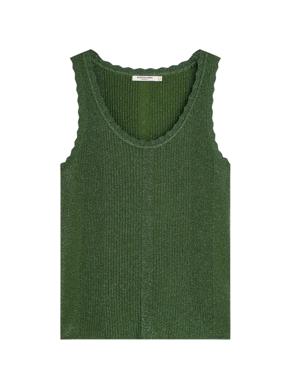 Scotch & Soda scalloped-edge ribbed-knit top - Grün