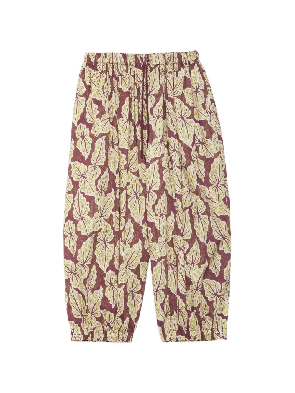 Ottod'Ame leaf-print balloon trousers - Rosso